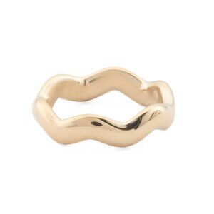 MILOR GOLD Gold Made In Italy 14kt Gold Wavy Stacking Ring